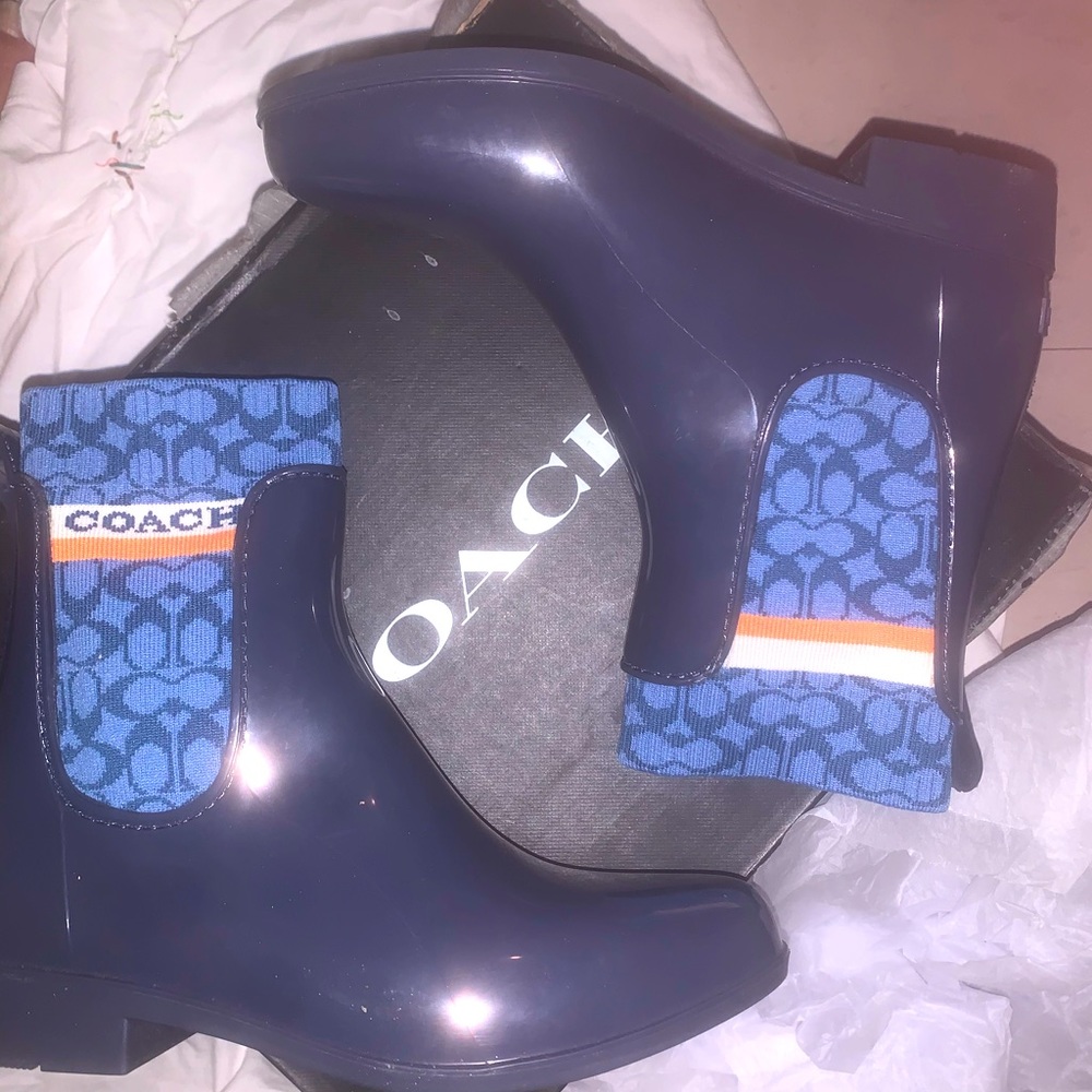 COACH RUBBER/RAIN BOOTS (worn once)